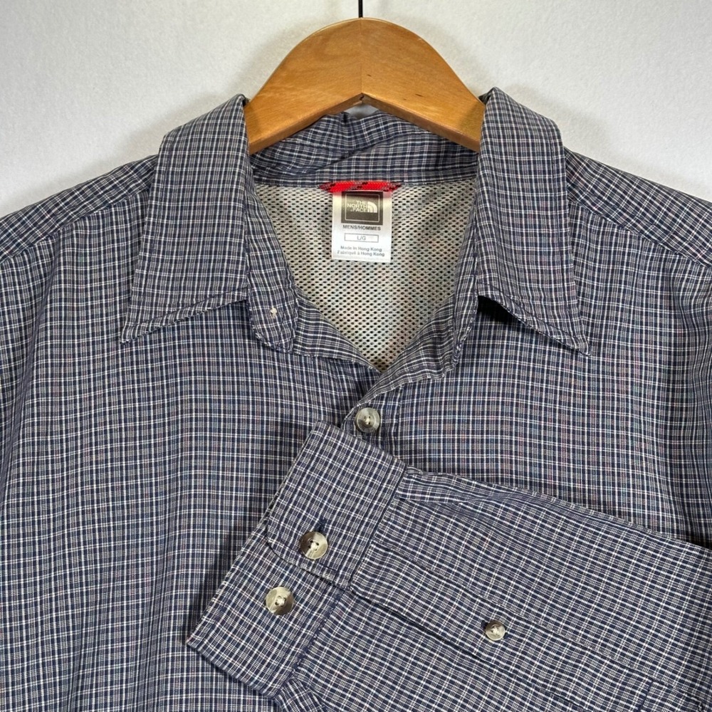 The North Face‎ Blue Plaid Button Down Shirt Men's Large